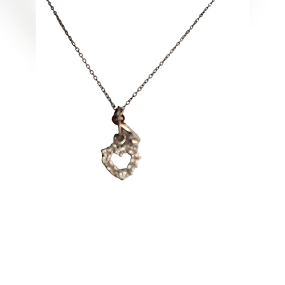 Heart rhinestone necklace with letter J - Picture 1 of 1